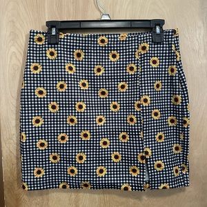 Plaid and Sunflower Mini Skirt